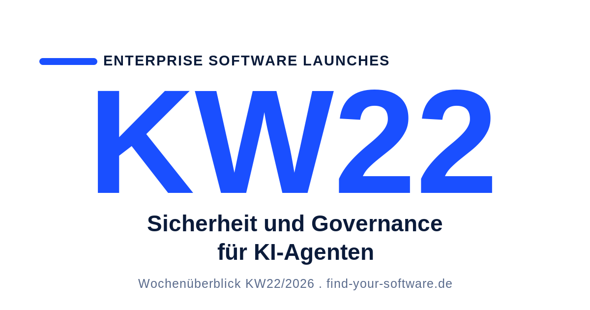 Enterprise Software Launches KW22 2026 – Sicherheit und Governance für KI-Agenten | find-your-software.de